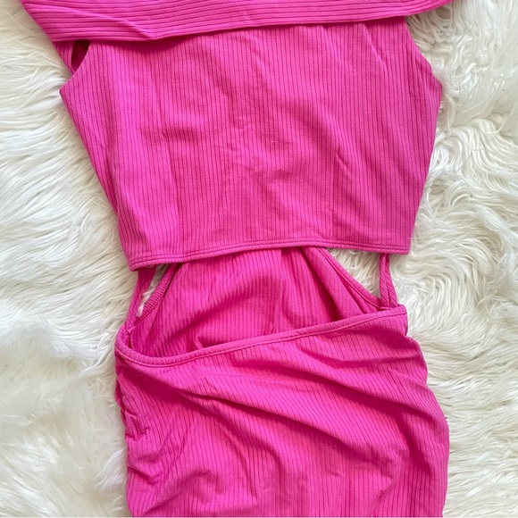 Jonathan Simkhai STANDARD Dress NWT Akane Shaping Rib Off Shoulder Cutout Halter - Picture 14 of 15